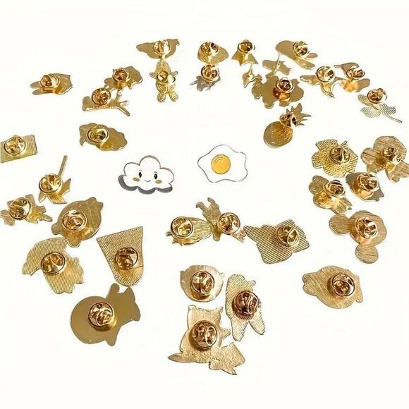 15 Piece Assorted Variety Enamel Pin Brooches Cute Cartoon Designs New - Picture 3 of 7